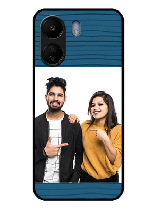 Custom Poco C65 Custom Metal Phone Case - Blue Pattern Cover Design