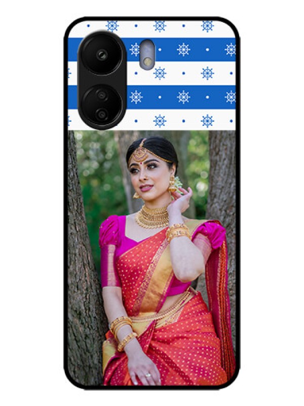 Custom Poco C65 Custom Metal Phone Case - Snow Pattern Design