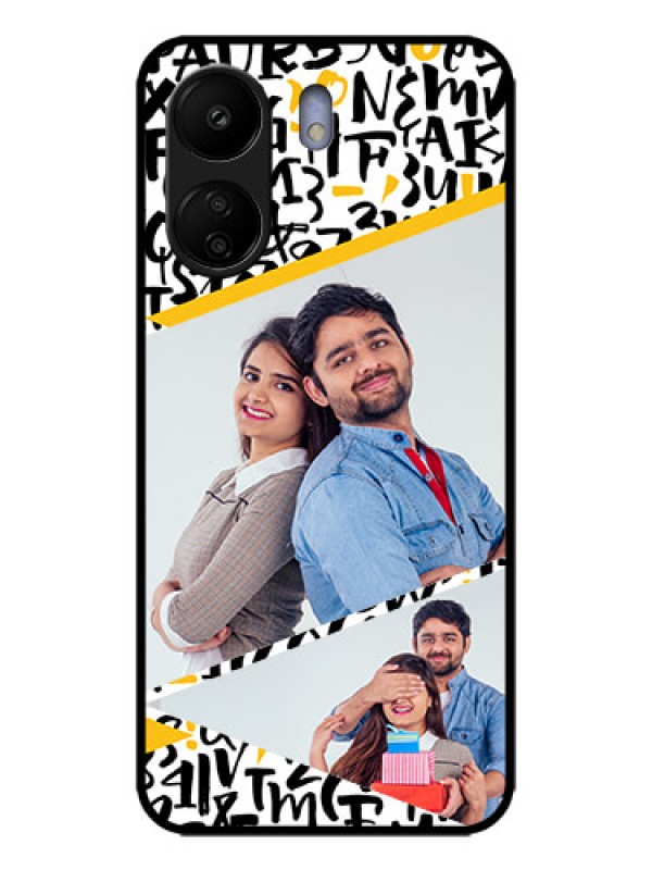 Custom Poco C65 Custom Metal Phone Case - Letters Pattern Design