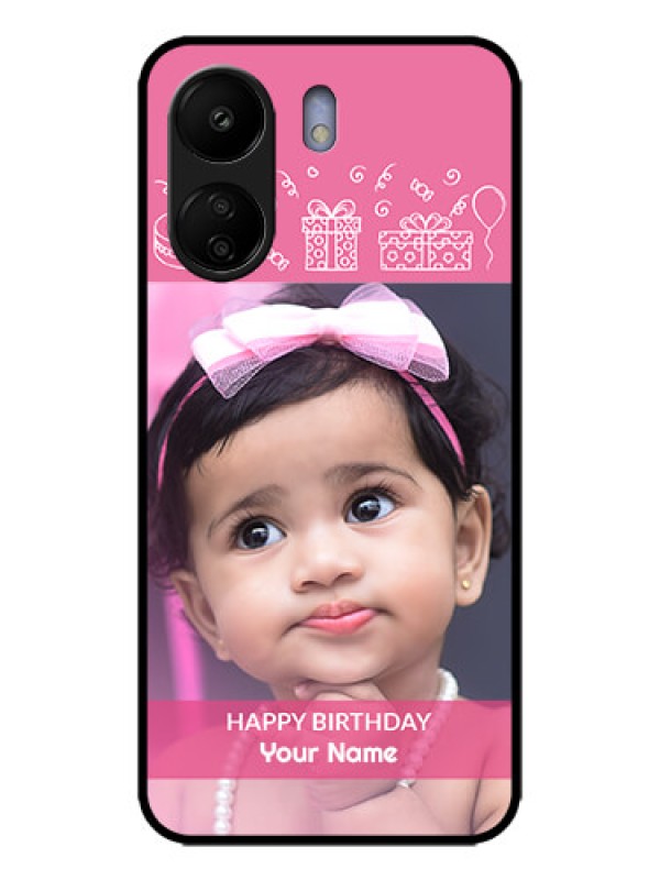 Custom Poco C65 Custom Metal Phone Case - With Birthday Line Art Design