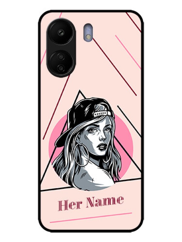 Custom Poco C65 Custom Metal Phone Case - Rockstar Girl Design