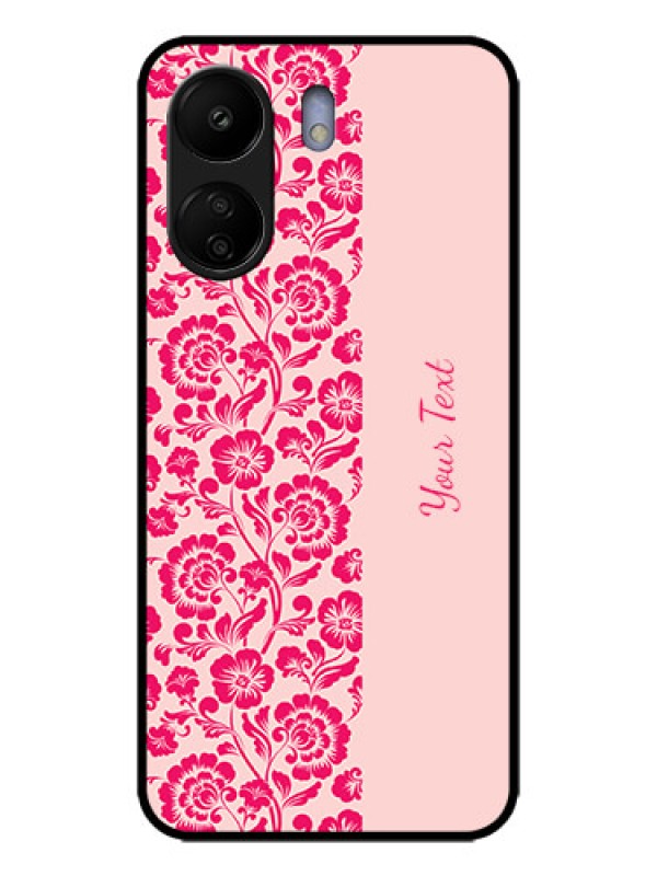Custom Poco C65 Custom Metal Phone Case - Attractive Floral Pattern Design