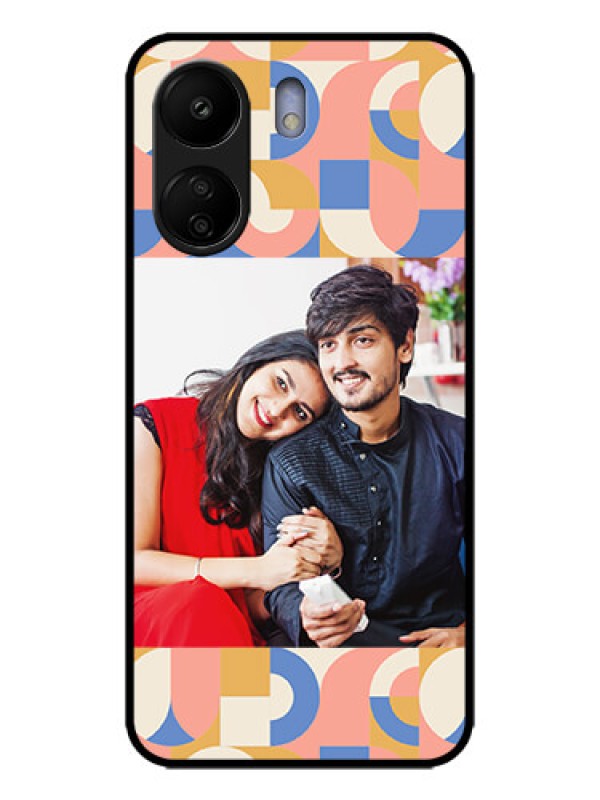 Custom Poco C65 Custom Metal Phone Case - Semi - Circle Maze Pattern Design