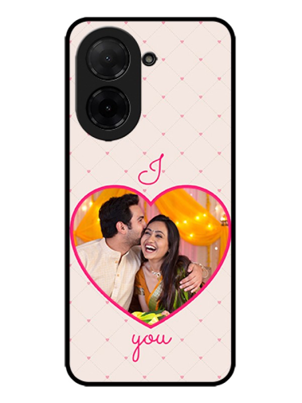 Custom Poco C71 Custom Metal Phone Case - Heart Shape Design