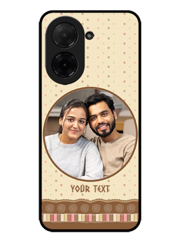 Custom Poco C71 Custom Metal Phone Case - Brown Dotted Mobile Case Design