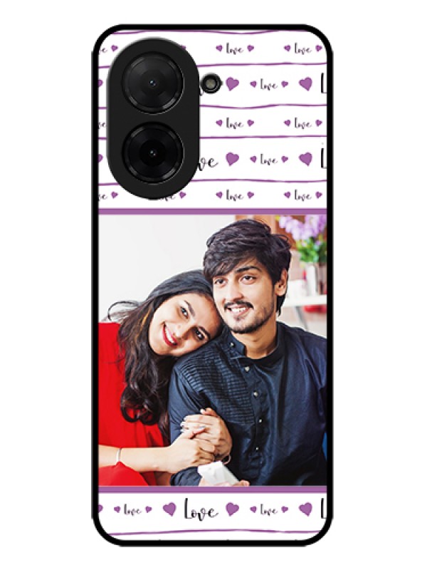 Custom Poco C71 Custom Metal Phone Case - Couples Heart Design