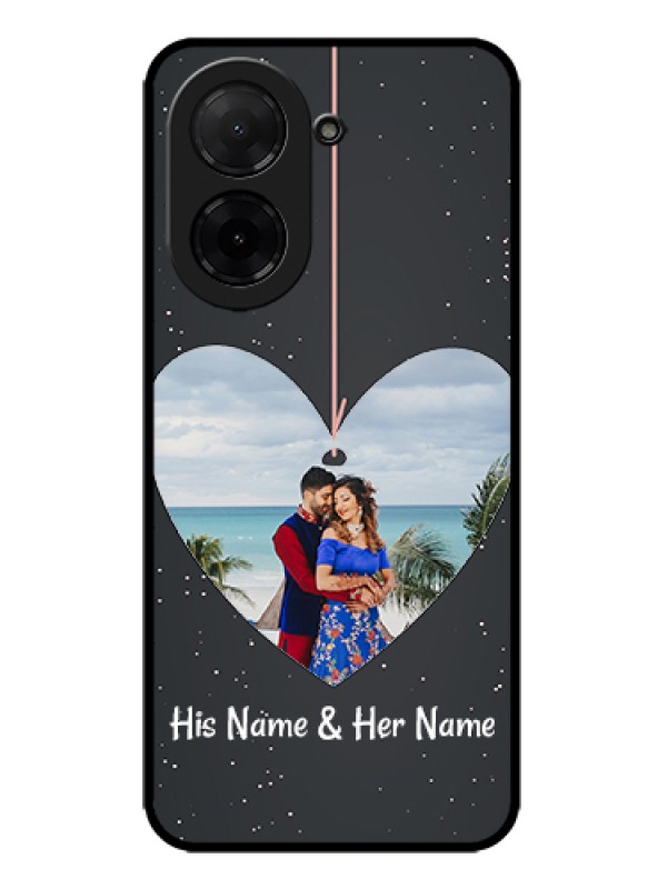 Custom Poco C71 Custom Metal Phone Case - Hanging Heart Design