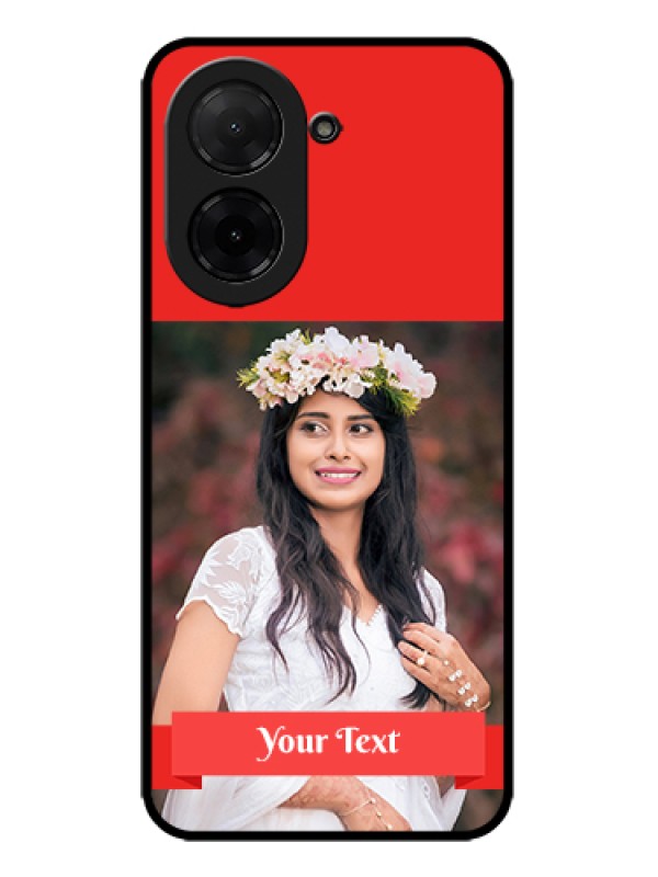 Custom Poco C71 Custom Metal Phone Case - Simple Red Color Design