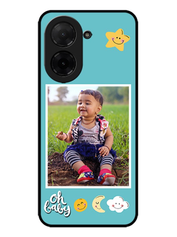 Custom Poco C71 Custom Metal Phone Case - Smiley Kids Stars Design