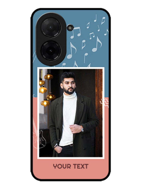 Custom Poco C71 Custom Metal Phone Case - With Color Musical Note Design