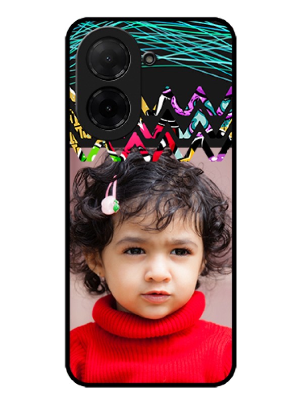 Custom Poco C71 Custom Metal Phone Case - Neon Abstract Design