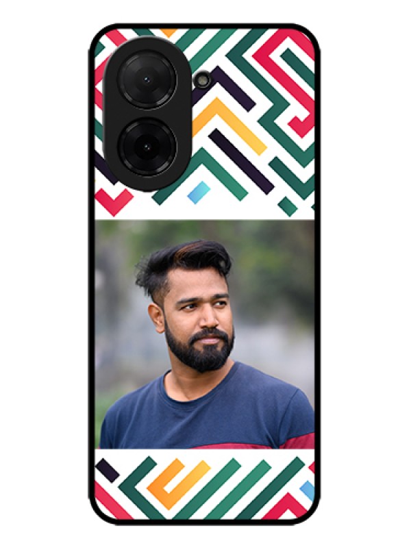 Custom Poco C71 Custom Metal Phone Case - Colorful Maze Pattern Design
