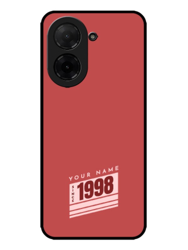 Custom Poco C71 Custom Metal Phone Case - Red Custom Year Of Birth Design