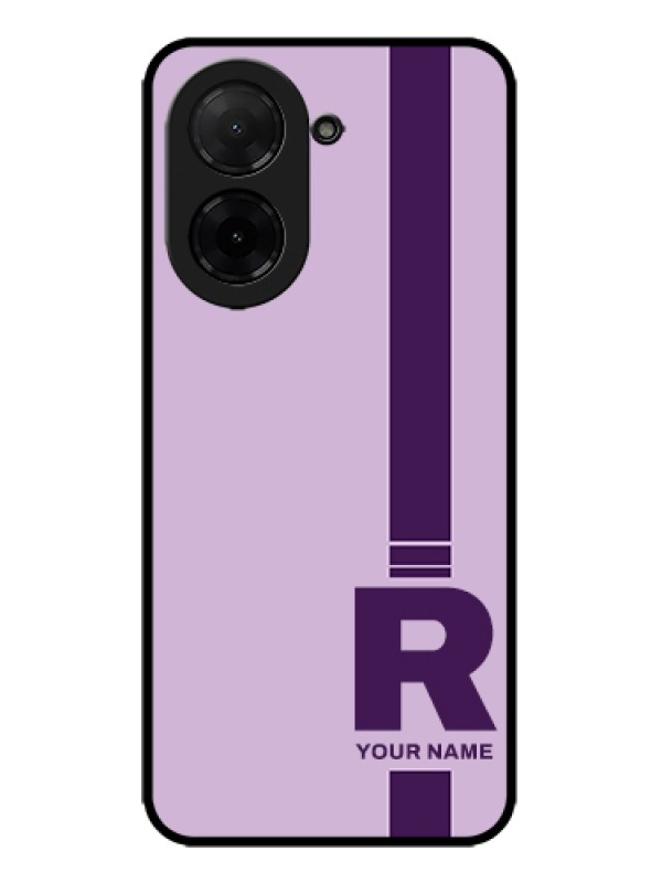 Custom Poco C71 Custom Metal Phone Case - Simple Dual Tone Stripe With Name Design