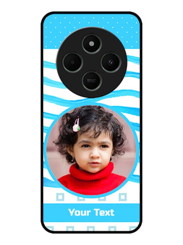 Custom Poco C75 5G Custom Metal Phone CaseSimple Blue Case Design