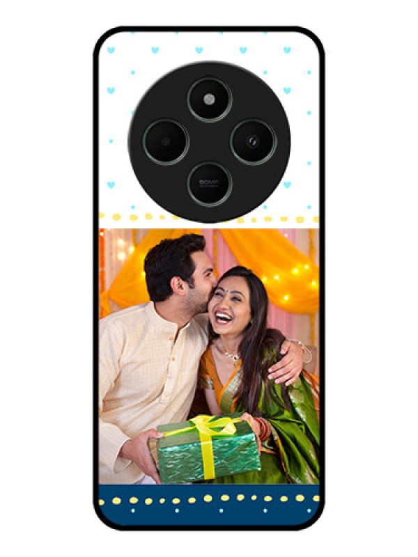 Custom Poco C75 5G Custom Metal Phone CaseWhite And Blue Abstract Design