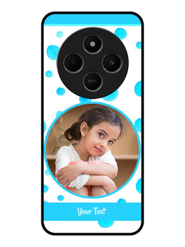 Custom Poco C75 5G Custom Metal Phone CaseBlue Bubbles Pattern Design