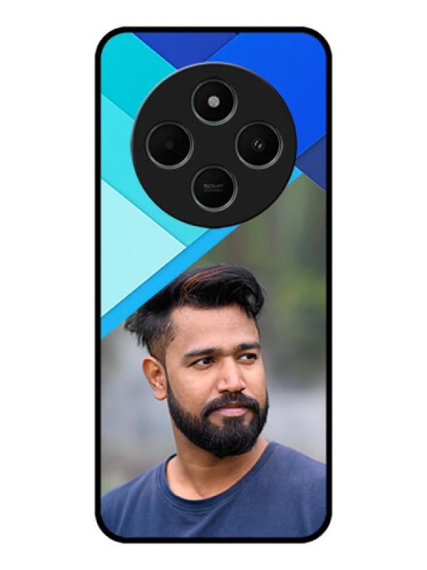 Custom Poco C75 5G Custom Metal Phone CaseBlue Pattern Design