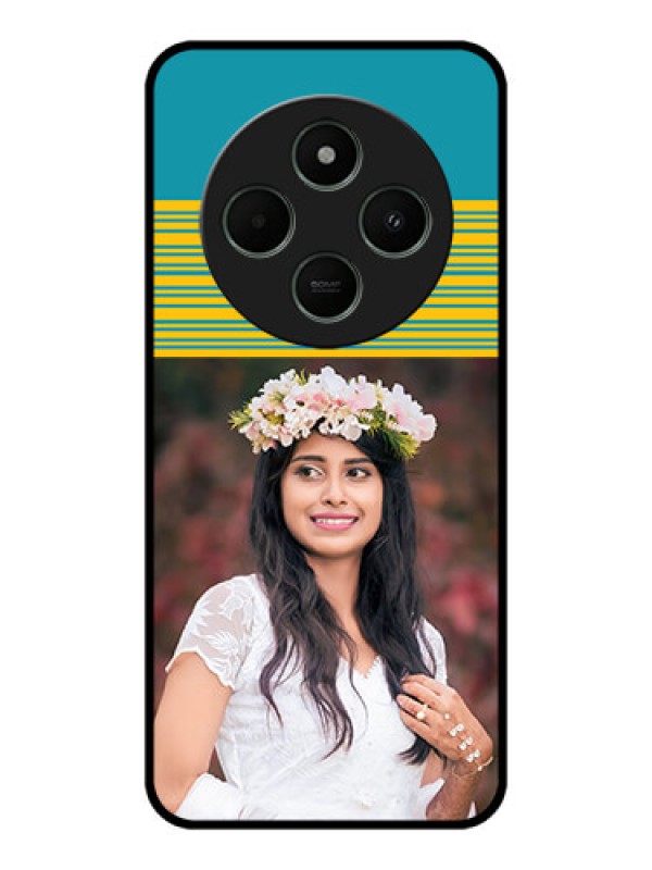 Custom Poco C75 5G Custom Metal Phone CaseYellow and Blue Design