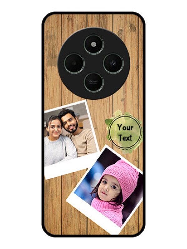 Custom Poco C75 5G Custom Metal Phone CaseWooden Texture Design