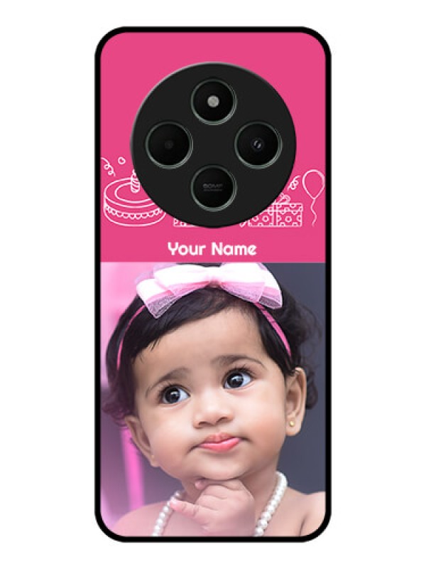 Custom Poco C75 5G Custom Metal Phone CaseWith Birthday Line Art Design