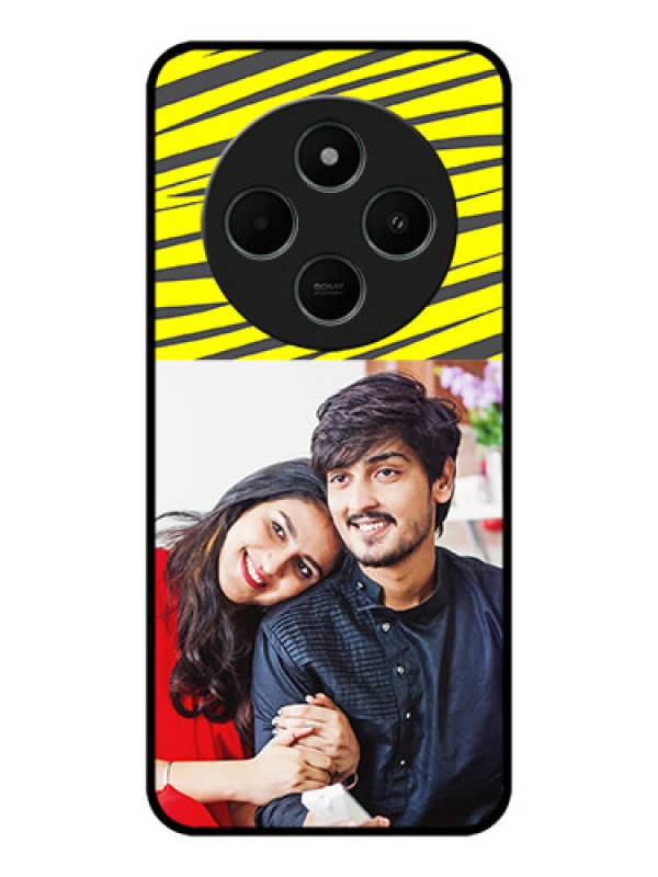 Custom Poco C75 5G Custom Metal Phone CaseYellow Abstract Design