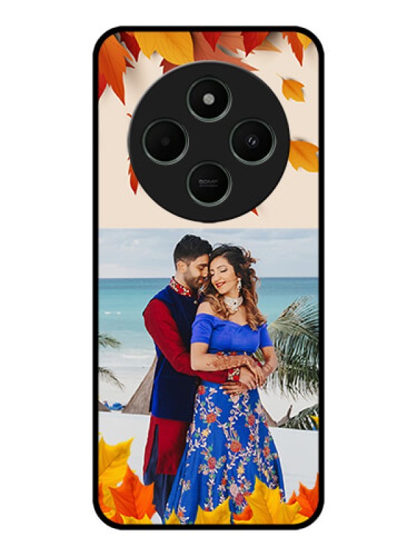 Custom Poco C75 5G Custom Metal Phone CaseAutumn Maple Leaves Design