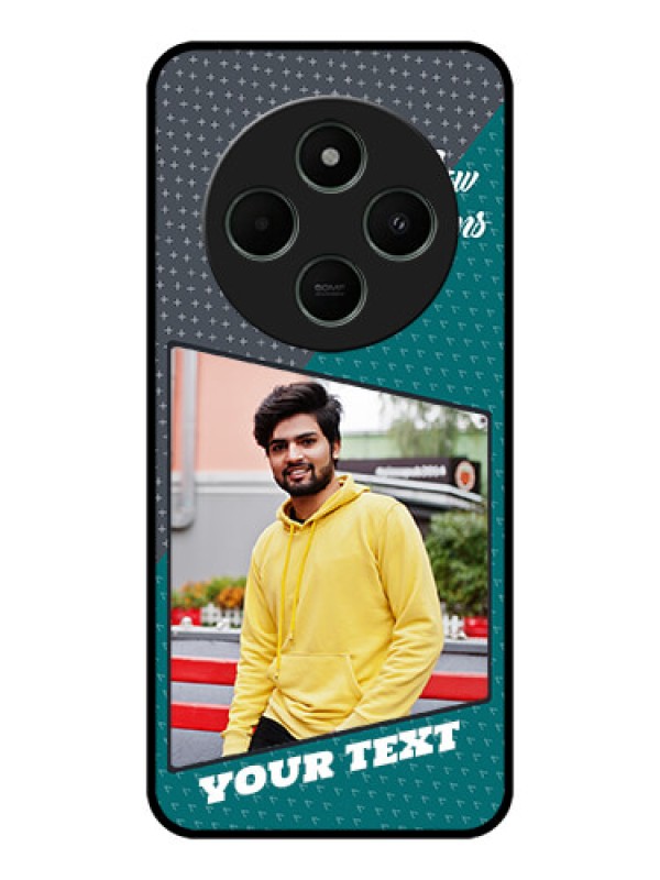 Custom Poco C75 5G Custom Metal Phone CaseBackground Pattern Design With Quote