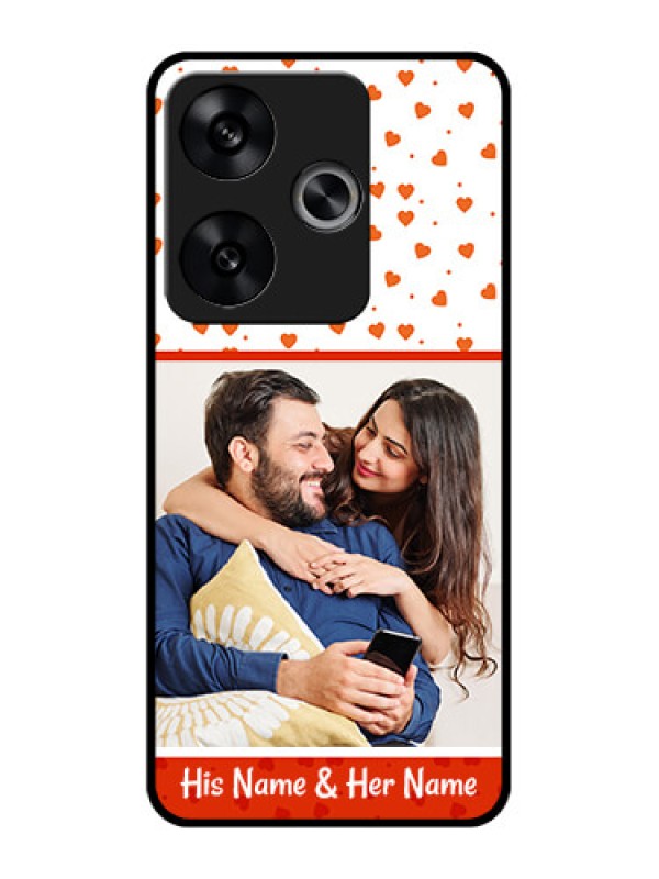 Custom Poco F6 5G Custom Metal Phone CaseOrange Love Symbol Design
