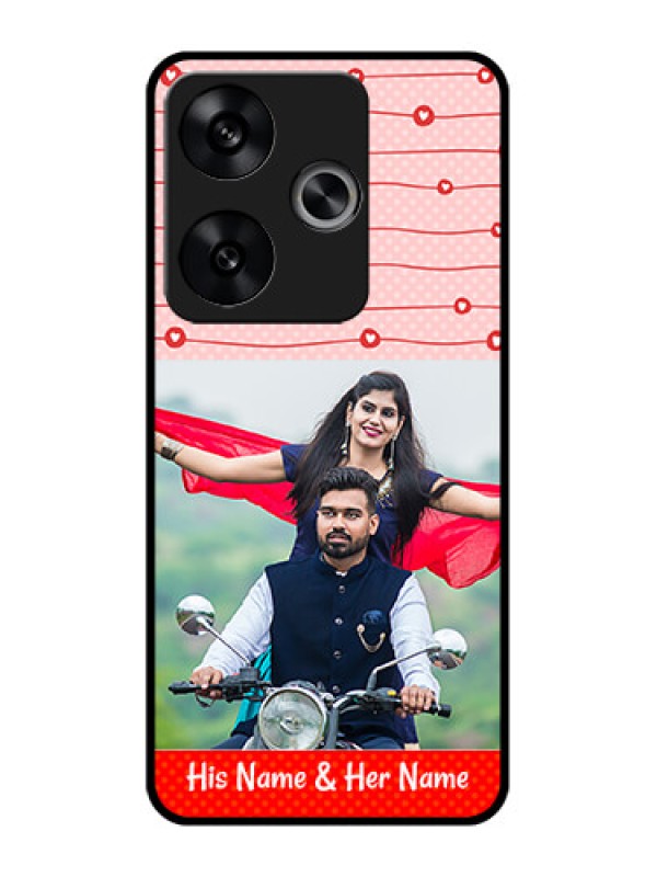 Custom Poco F6 5G Custom Metal Phone CaseRed Pattern Case Design