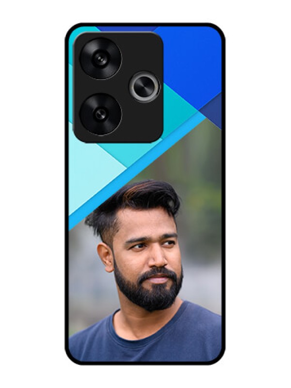 Custom Poco F6 5G Custom Metal Phone CaseBlue Pattern Design