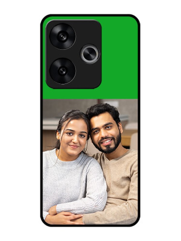 Custom Poco F6 5G Custom Metal Phone CaseGreen Pattern Design