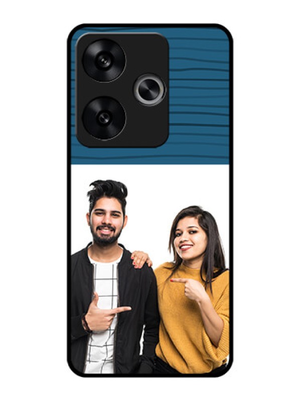 Custom Poco F6 5G Custom Metal Phone CaseBlue Pattern Cover Design