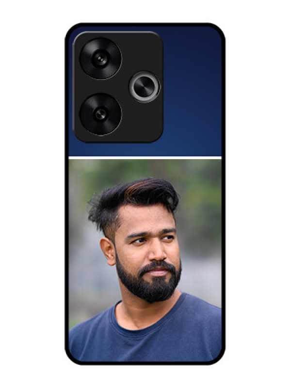 Custom Poco F6 5G Custom Metal Phone CaseSimple Royal Blue Design