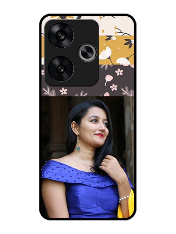 Custom Poco F6 5G Custom Metal Phone CaseStylish Floral Design