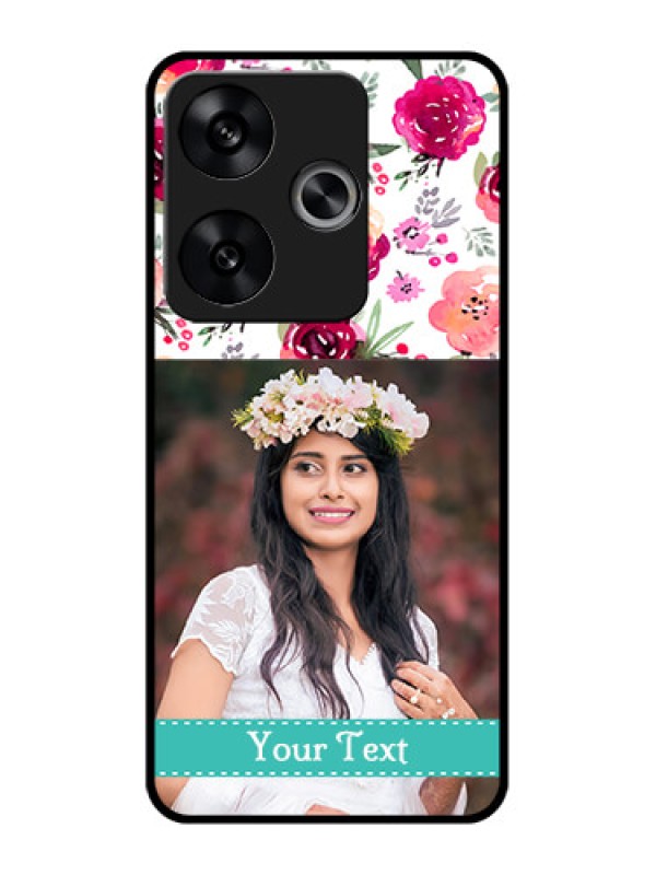 Custom Poco F6 5G Custom Metal Phone CaseWater Colors Floral Design