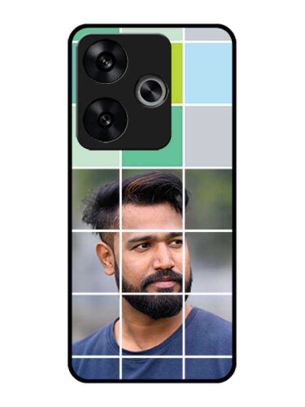 Custom Poco F6 5G Custom Metal Phone CaseWith White Box Pattern