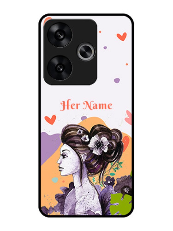 Custom Poco F6 5G Custom Metal Phone CaseWoman And Nature Design
