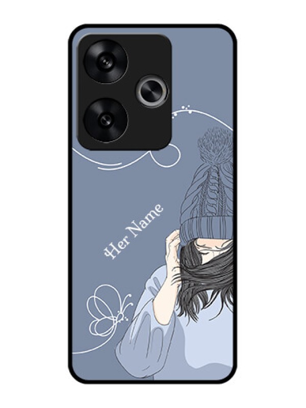 Custom Poco F6 5G Custom Metal Phone CaseGirl In Winter Outfit Design