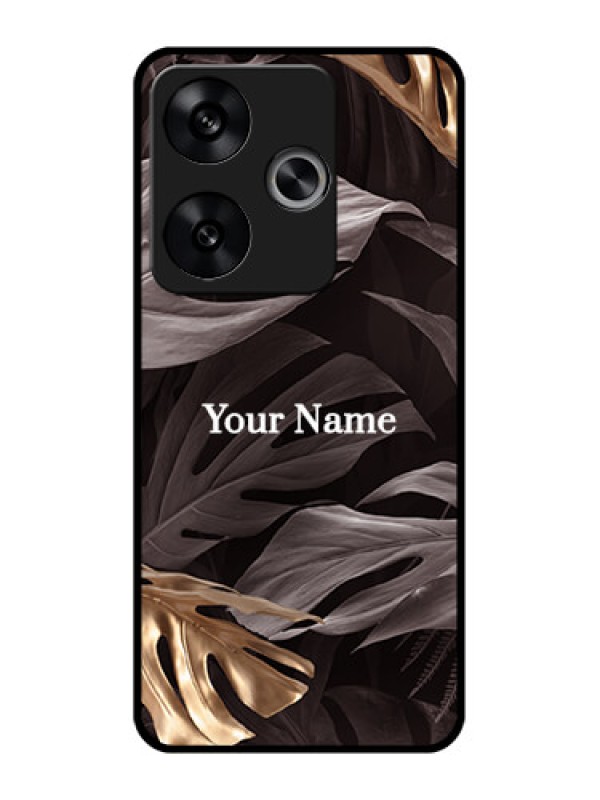 Custom Poco F6 5G Custom Metal Phone CaseWild Leaves Digital Paint Design