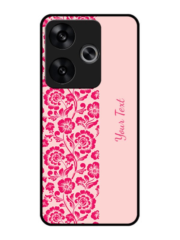 Custom Poco F6 5G Custom Metal Phone CaseAttractive Floral Pattern Design