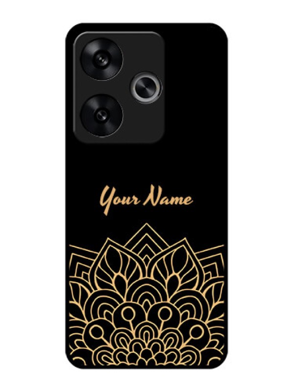 Custom Poco F6 5G Custom Metal Phone CaseGolden Mandala Design