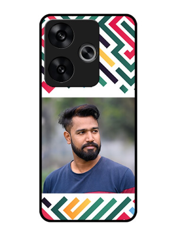 Custom Poco F6 5G Custom Metal Phone CaseColorful Maze Pattern Design