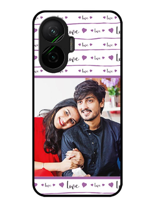 Custom Poco F7 5G Custom Metal Phone Case - Couples Heart Design