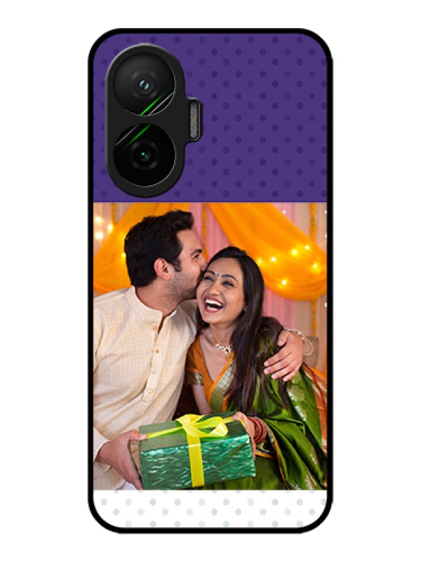 Custom Poco F7 5G Custom Metal Phone Case - Violet Colored Pattern Design