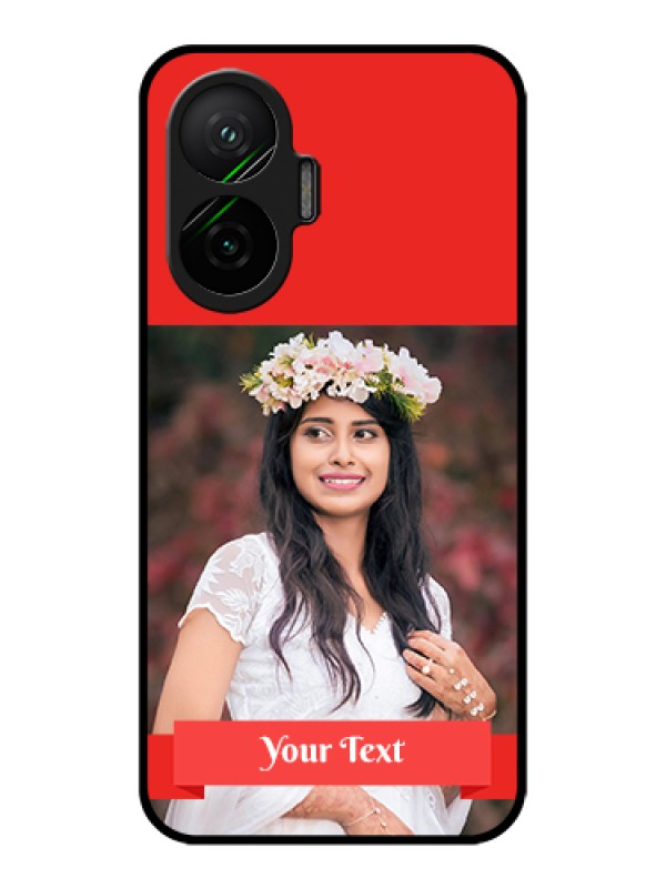 Custom Poco F7 5G Custom Metal Phone Case - Simple Red Color Design