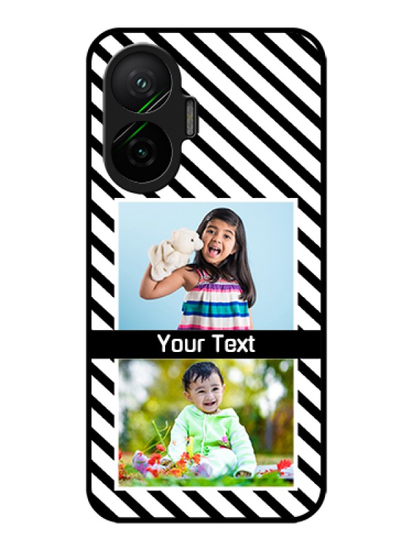 Custom Poco F7 5G Custom Metal Phone Case - Black And White Stripes Design