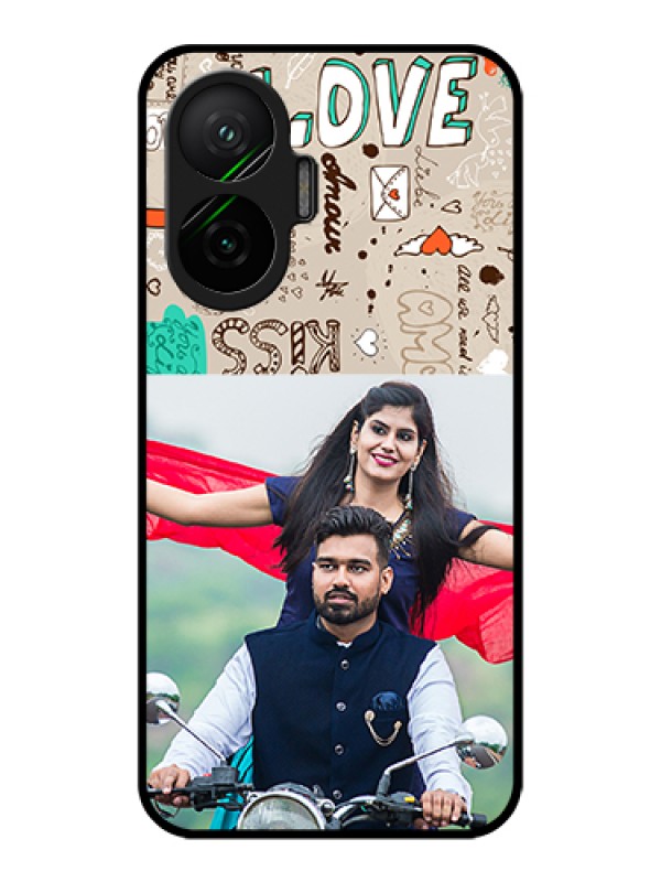 Custom Poco F7 5G Custom Metal Phone Case - Love Doodle Pattern