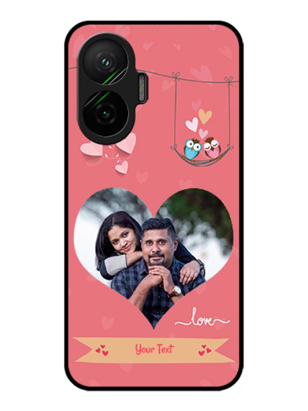 Custom Poco F7 5G Custom Metal Phone Case - Peach Color Love Design