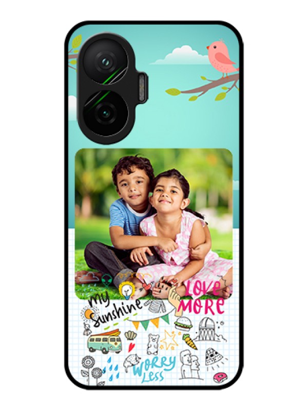 Custom Poco F7 5G Custom Metal Phone Case - Doodle Love Design